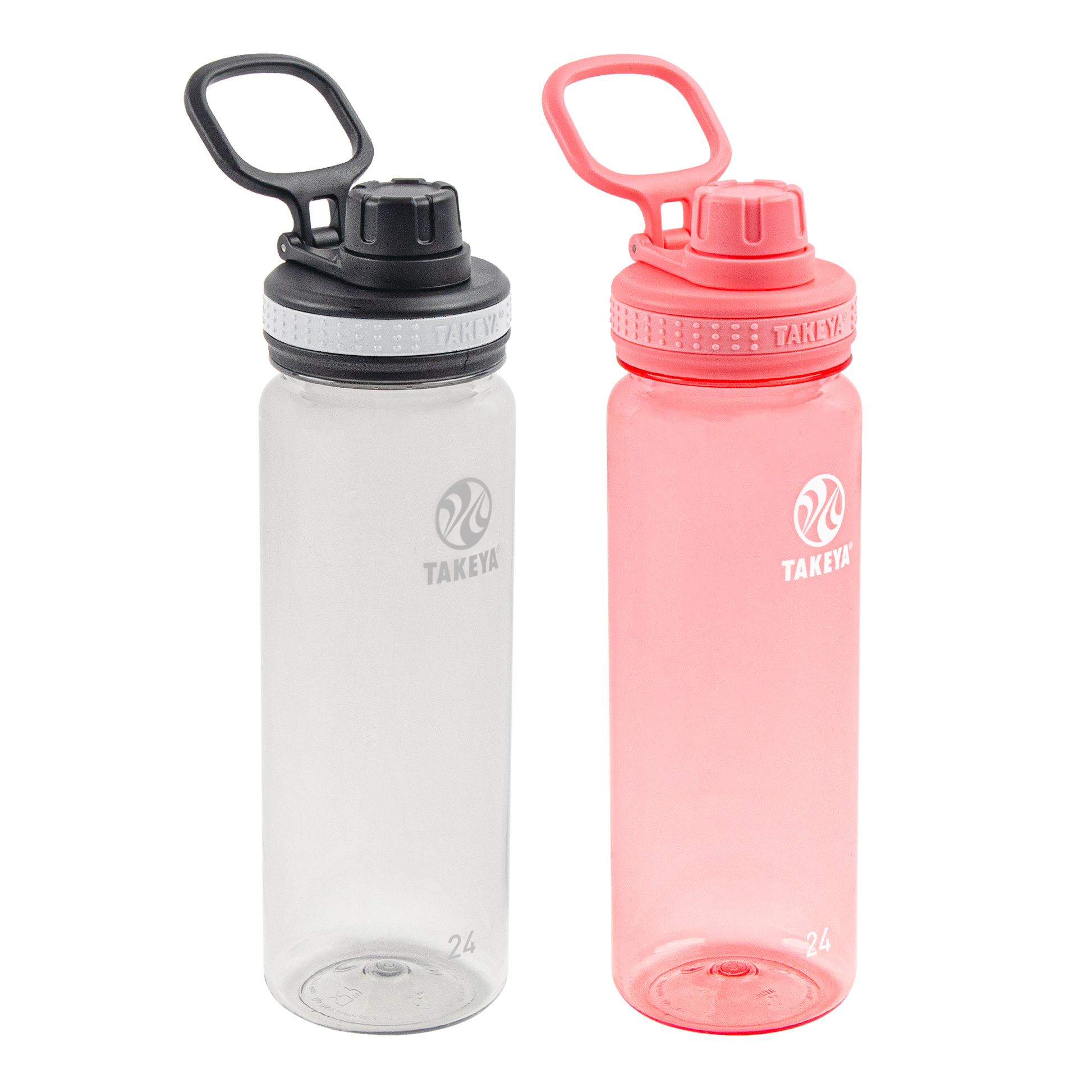 tritan-water-bottle-bundle-with-spout-lid-2-pack-a3 51689-Tritan-Spout-24-2pk-Clear-FlutterPink-angle_2e2a67e8-7240-4517-90e1-85605eacf4b2.png